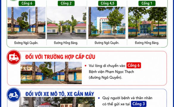 THÔNG BÁO TIẾP ĐÓN NGƯỜI BỆNH ĐẾN KHÁM TẠI CÁC CỔNG BỆNH VIỆN PHẠM NGỌC THẠCH